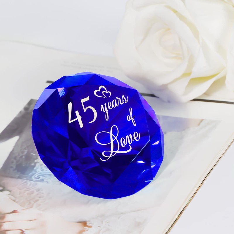 YWHL 45th Wedding Anniversary Sapphire Gift for Couple, 45 Years