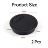 2 Pcs 60mm Desk Cable Grommets - Black Desk Cord