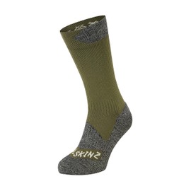 SEALSKINZ Raynham Unisex Waterproof All Weather Mid Length Sock, Olive, XL