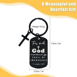 kilofly 18 Pcs Christian Inspirational Bible Verse Keychain Gift Cross Charm