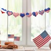 Whaline Patriotic Heart Felt Banner 3D American Flag Heart Pre-Strung