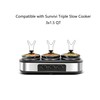 Triple Slow Cooker Ceramic Replacement Insert for Sunvivi,1.5-Quart Black, Dishwasher
