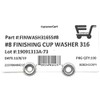 #8 Stainless Steel (316 Marine Grade Stainless) Finishing Washers Cup