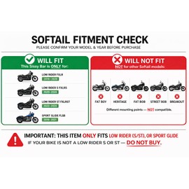 Custom 26”Tall Adjustable Sissy Bar Docking for Harley Davidson 2018-Later Low Rider Models Lowrider ST FXLR FXRST FXLRS FXLRST Sport Glide FLSB Dyna Gloss Black (26”)