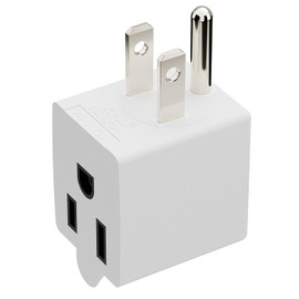 90 Degree Adapter Right Angled Upward Angled USA 3-Prong Male-Female Adapter, Plugrand 90 Degree Angled USA Male Female Adapter, 5-15P to 5-15R Direction Changer Space Save Adapter White PA-0170UW