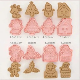 Kit 8 Pzs Cortadores De Galletas Navidad Moldes Repostería