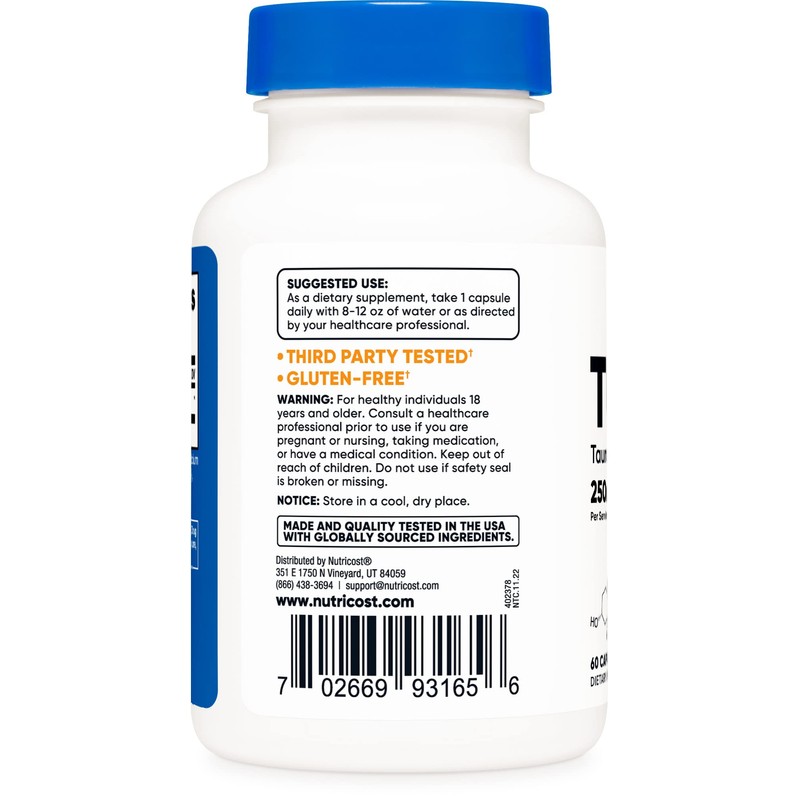 Nutricost Tudca 250mg, 60 Capsules (3 Bottles)