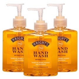 Wright's Wright's Hand Wash, Coal Tar Fragrance, Antibacterial, Hands are Deeply Cleaned and Nourished, 3 x 250ml Pump Bottles | Multipack | Click ' ' Button for More Bulk Buy Option