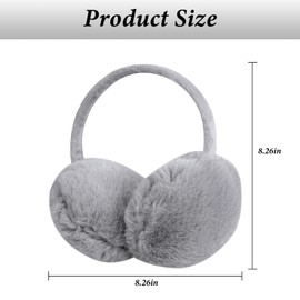 Ymxil Ear Warmers Women's Earmuffs Plush Ear Warmers Winter Earmuffs Adjustable for Adults Women Children Girls Outdoor Riding Accessories Foldable (Grey), gray