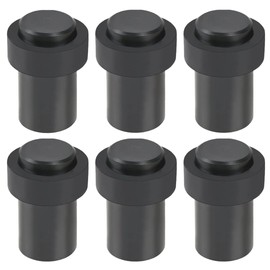 AZULDIMEN Tope de Puerta, 6 Pack Cierre de Puerta de Acero Inoxidable, cilíndric, con Tope de Goma, para Evitar Golpes, Protectores de Pared para Baño, Dormitorio, Cocina, Hotel (6, Negro)