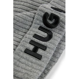 HUGO Men's Beanie, Medium Grey