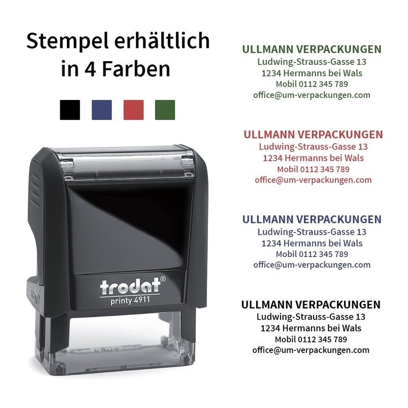 Trodat Printy, Personal Stamp with Desired Text and Logo Load,