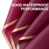 WRAPAHOLIC 20 Sheets Gold Trim Wine Red Floral Wrapping Paper,