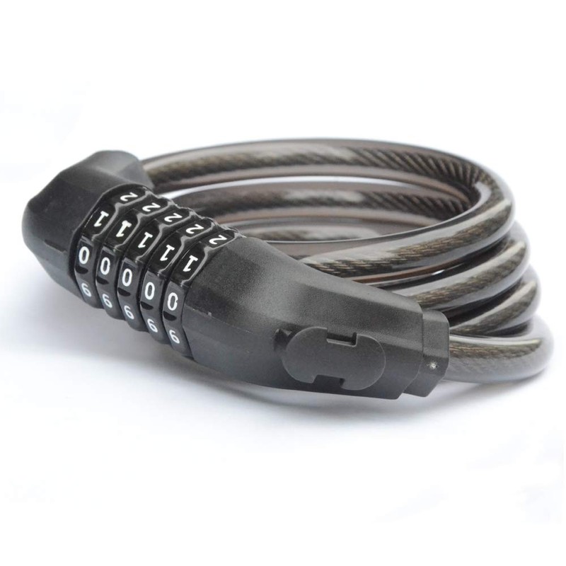 ZHEGE Bicycle Lock, Wire Lock, 5-Digit Passcode, Length 1200mm, Cross-Section