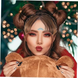 WOONEKY 2pcs Natural Looking Headband Bangs Synthetic Wigs Front Hair Extensions Faux Band for Daily Party