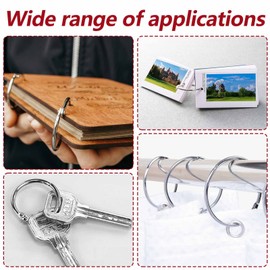 Pack of 50 book rings, book rings, ring binders, silver index cards ring, loose leaf connector, rings, binder rings, 50 mm o rings, metal, curtain rings for opening, ring binder for office, school and