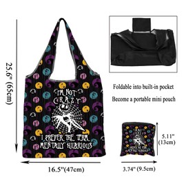 CMNIM Jack and Sally Reusable Grocery Bag Nightmare Before Inspired Gifts for Horror Movie Fans Foldable Travel Shoulder Bag