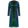 KANCY KOLE Blue Sequin Duster for Women Sparkle Coats Metallic