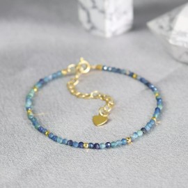 Unbranded Blue Tourmaline Subtle Gemstone Crystal Healing Calming Bracelet for Women Gift