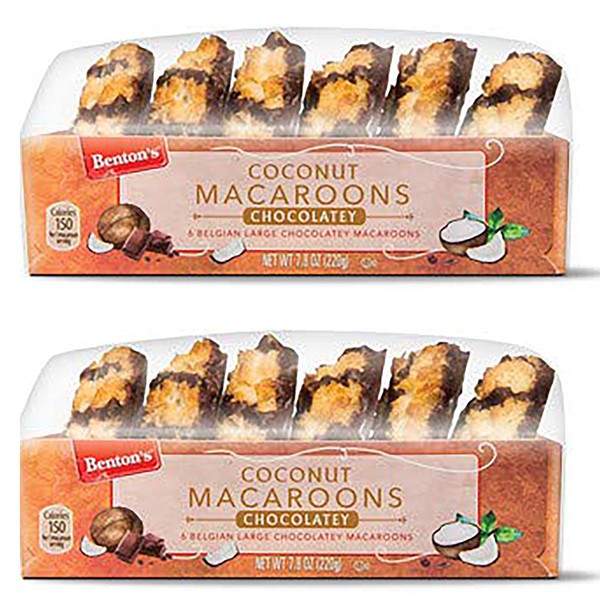 Belgian Coconut Macaroons Jumbo Soft Macaroons 2.5 inches - Imported from Belgium. Each box contains 6 macaroons (Chocolate) 2 count