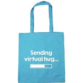 Hippowarehouse Sending Virtual Hug Tote Shopping Gym Beach Bag 42cm x38cm, 10 litres