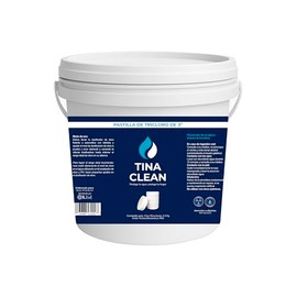 Tina Clean | Pastilla Tricloro 3 Pulgadas 4 Kg | Tabletas de Larga Duración para Albercas, Tinacos, Cisternas y Depósitos de Agua