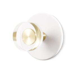 Paquete de 4 ganchos adhesivos de cristal para toallas para baños, ganchos de pared blancos para colgar batas y abrigos, ganchos decorativos de cocina, de zinc y aleación resistente