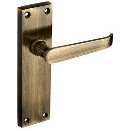 Designer Levers - Victorian Straight Lever Door Handles - Antique Brass - 1 Pair - Latch Door Handle - Interior Use - Long Latch