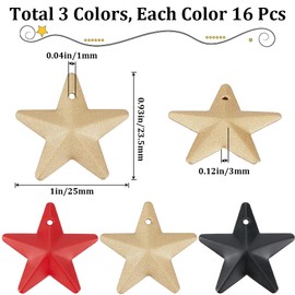 GORGECRAFT 48PCS 3 Colors 1 Inch Metal Star Decor Barn Star with Hole Iron Vintage Wall Arts Hanging Decors for Crafts House Christmas Independence Day Indoor Outdoor DIY Handmade Accent