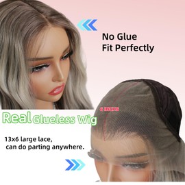 musescoo 13x6 Highlight Blonde Synthetic Lace Wigs for Women Body Wave Brown Mix Blonde Colored Pre Plucked Lace Front Wigs Heat Resistant Glueless Wig 20 Inch