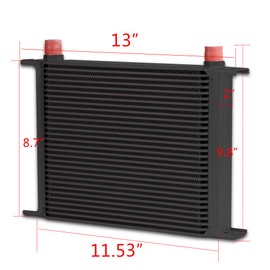 Universal 30 Row An-10 10An High Performance Aluminum Transmis​Sion Oil Cooler Black