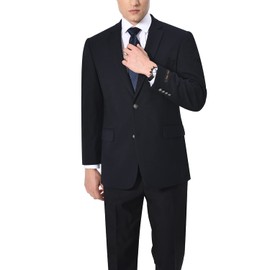 AMY ZHU Men’s Classic fit Blazer Stretch Sport Coat 2 Button Suit Jacket for Business,Regular and Big & Tall Navy