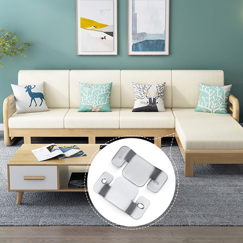 SONGTIY 4PCS Sectional Couch Connectors Furniture Connector, Premium Metal Sofa