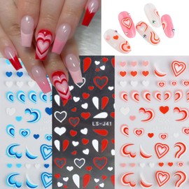 6 Blätter Nagelsticker Valentinstag Herz Nagelaufkleber Selbstklebend Nägel Aufkleber Herzchen, Nagelsticker Selbstklebend Herzen Nagelaufkleber Valentinstag DIY Nagelkunst Deko Nail Art Aufkleber