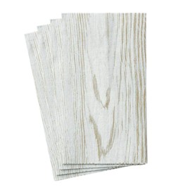 Caspari Faux Bois Birch Paper Linen Guest Towel Napkins, Pack of 12, Tan