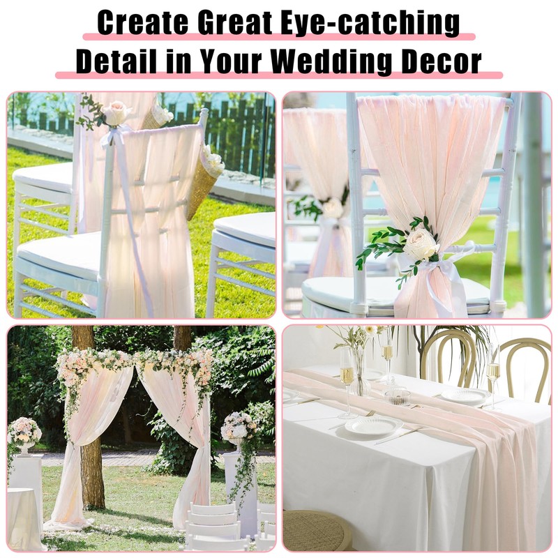 MEKOTRIN Wedding Arch Draping Fabric, 1 Panel 28" x20ft Chiffon