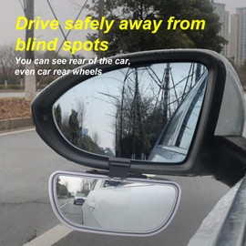 LoyaGour Blind Spot Mirrors for Trucks and Cars,Automotive Side View Concave Mirror Blindspot,360° Large Convex Rearview Exterior Mirror Accessories for Truck and Car(1Pack White)