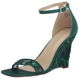 Betsey Johnson Women's Ivan Wedge Sandal, Emerald, 6.5
