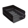 TRU RED 24380796 Front Load Stackable Plastic Letter Tray, Blk