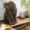 J-Line Elephant Sitting Polyresin Dark Brown