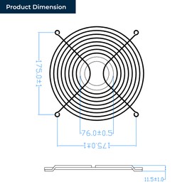 254MM (10") Fan Grill/Finger Guard