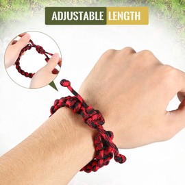 24 Pieces Adjustable Paracord Bracelets Friendship Bracelets Camo Parachute Cord Bracelet Wristbands Survival Emergency Tactical Bracelets for Boys, Teens Camping Climbing Theme Party Outdoor Favor