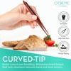 O'Creme Curved Tweezers 6.25 Inch Fine-Point Stainless Steel, Rose Gold