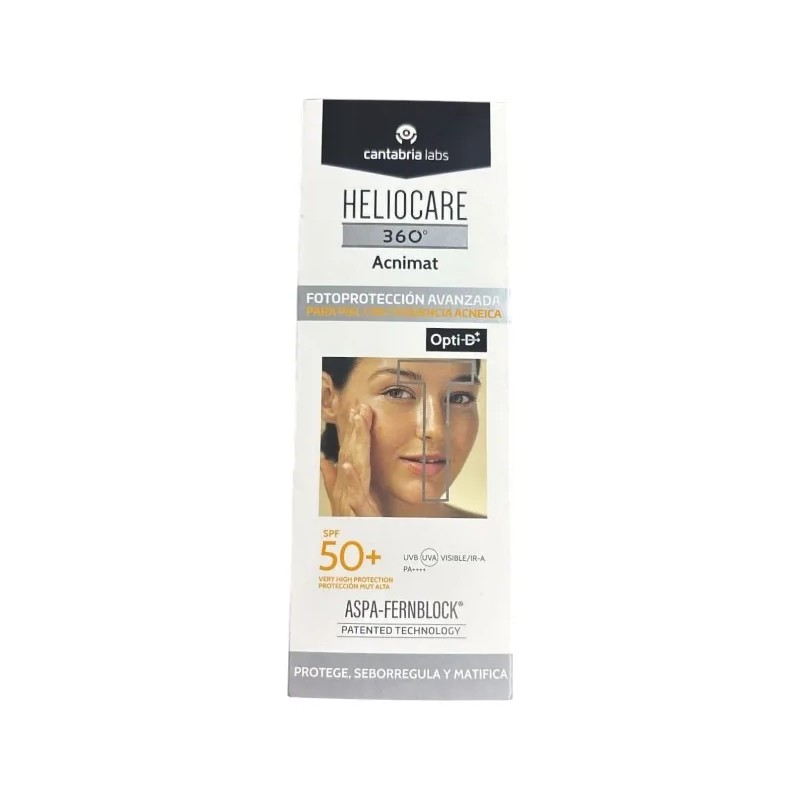 Heliocare 360 Acnimat Crema Invisible Fps 50+, 50ml (acné)