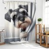 German Schnauzer Shower Curtain,Funny Dog Bathing Bath Curtain Shower Curtain