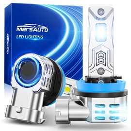 Marsauto H11 Fog Light Bulbs, 34,000LM Ultra-Bright for Wider Vision, IP67 Waterproof, H11/H8/H9/H16 Bulbs with Plug-N-Play LED Tech, Ever-Lasting Lifespan, 2-Pack