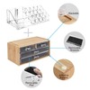 Neuxi Bamboo Makeup Organizer with 4 Acrylic Storages