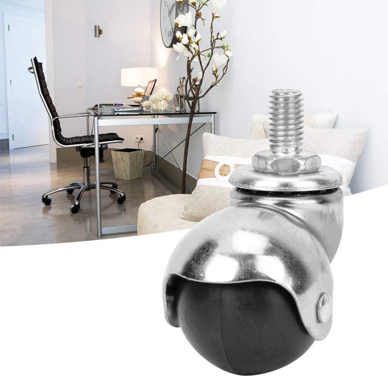 4PCS Universal Ball Caster 1.5 inch Light M10 Screw Rod
