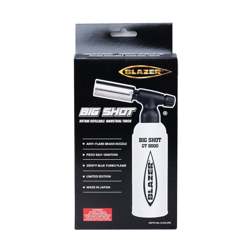 Blazer GT-8000 White/Black Big Shot Torch - Limited Edition (189-8000-WHITE/BLACK)