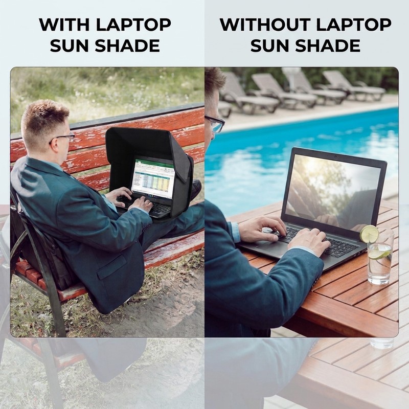 Foldable Laptop Sun Shade for Outdoor Work – Portable Oxford